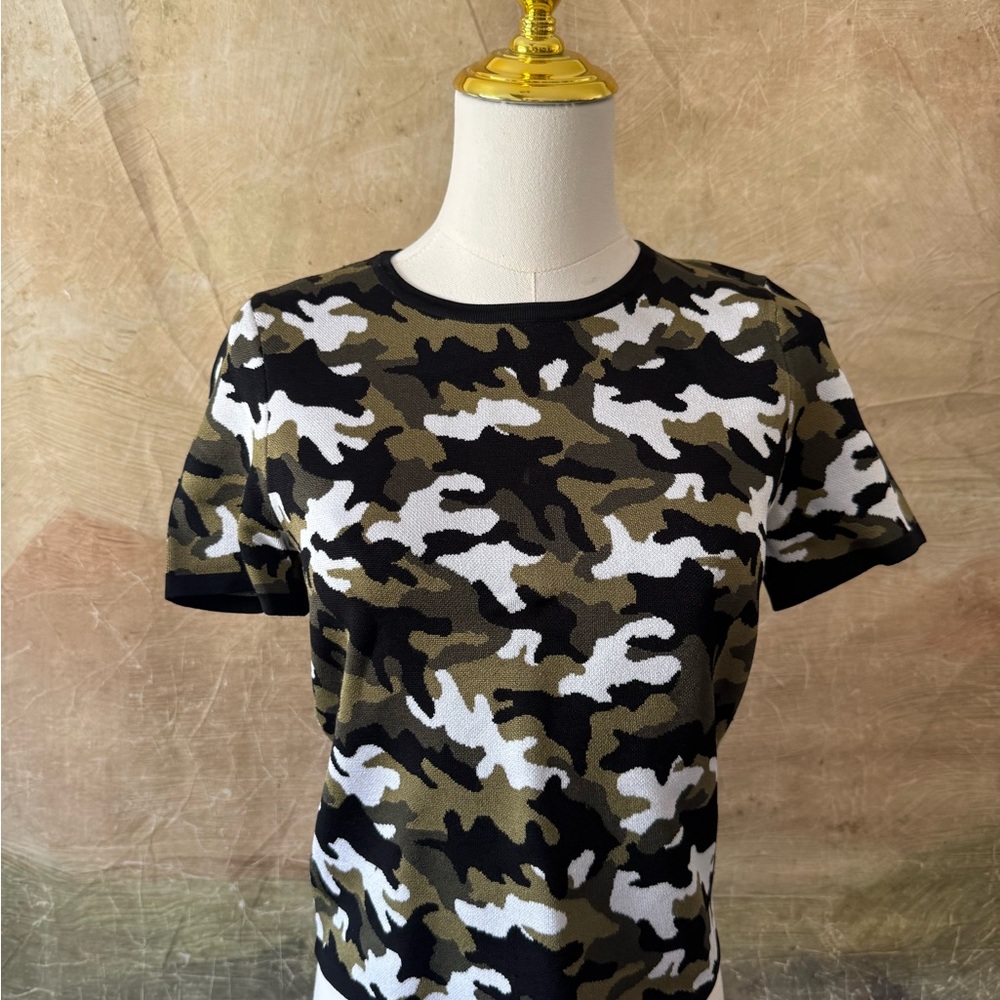 Michael Kors Camouflage Knit Top